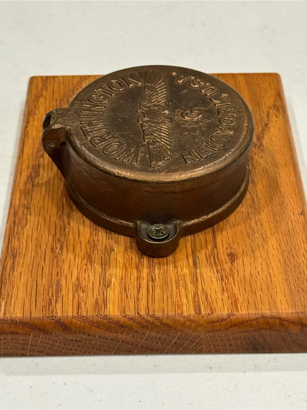 Vintage Brass Worthington Gamon Meter Co. Cap Newark New Jersey Super Clean